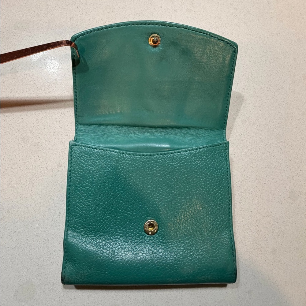CHANEL Caviar CC Flap Wallet Teal Green - Picture 2 of 10